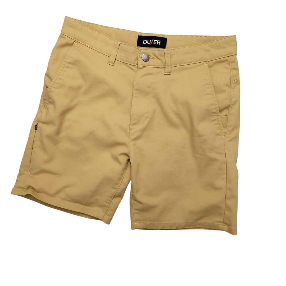 DU/ER Shorts Mens‎ 30 Beige Stretch Chino 9" Inseam Performance Travel Casual